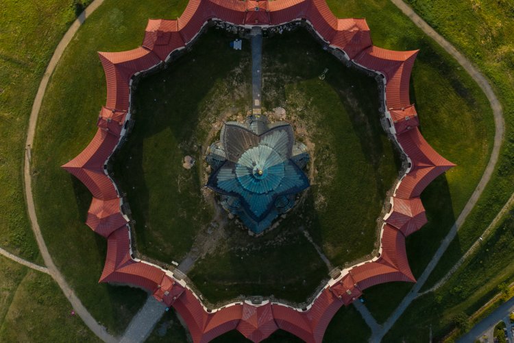 View of the architecture of the Church of St. John of Nepomuk from above