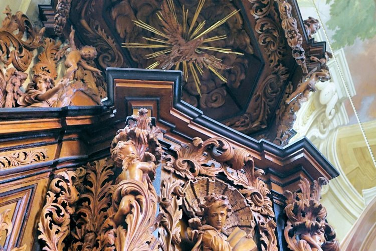 The pulpit in the Church of St. Peter and Paul